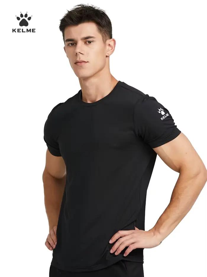KELME homme T-shirt course entraînement exercice collants de sport col rond glace soie respirant Fit