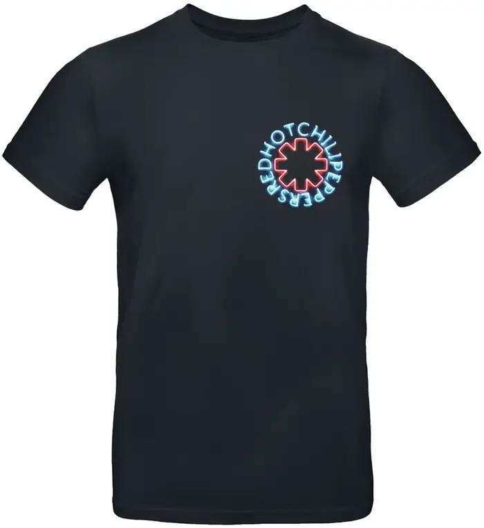 T-shirt imprimé double face Red Hot Chili Peppers Neon Asterisk, t-shirt neutre décontracté 100% cot
