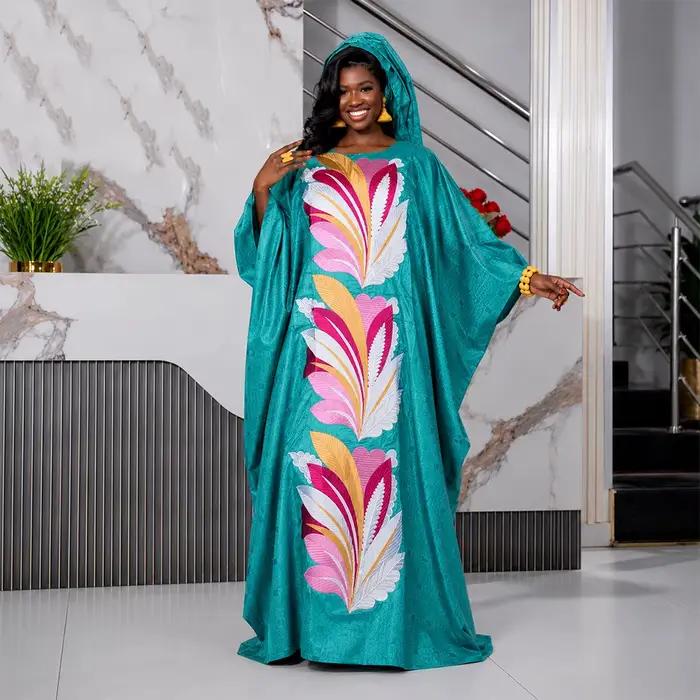Tenue africaine pour femmes, abaya blanche brodée, grande taille, robe élégante pour fête ou église
