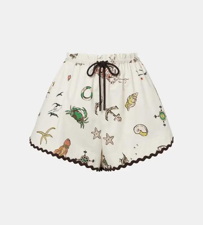 Ensemble 2026 pour femme : T-shirt blanc en coton biologique motif Océan amusant + Short à taille él