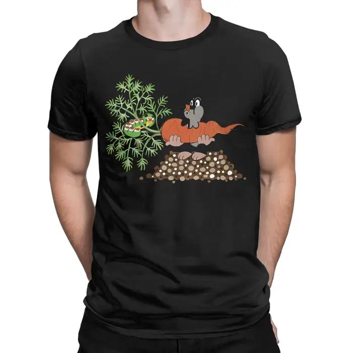 La petite taupe Krtek carotte hommes t-shirts dessin animé t-shirts incroyables à manches courtes co