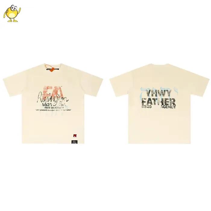 Nouveau T-shirt RRR123 en coton, mode streetwear, bonne qualité, été, homme femme, col rond, jaune a