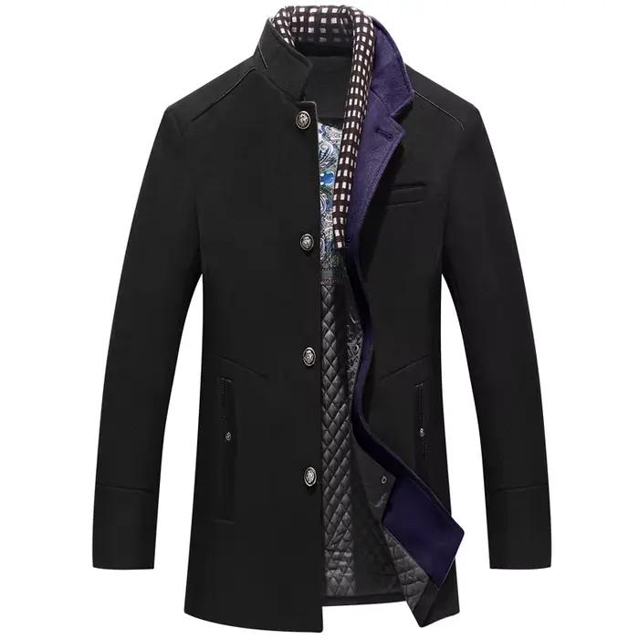 Veste en laine de style anglais pour hommes, col écharpe optique, vêtements pour hommes, pardessus d