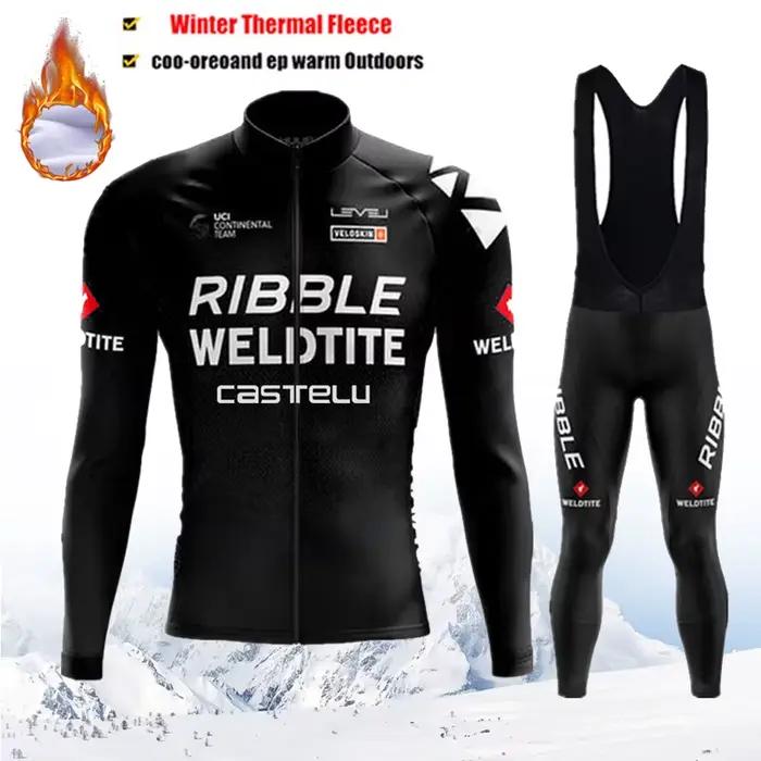 Maillot de cyclisme en polaire thermique d'hiver, vêtements de vtt pour hommes, veste 2025, uniforme
