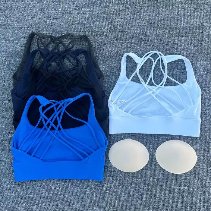 Soutien-gorge de sport pour femmes, Push Up, dos croisé, antichoc, course à pied, entraînement, sous