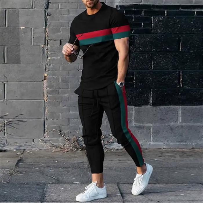 Ensemble de survêtement à manches courtes pour hommes, t-shirt décontracté, olympiques Y-pantalon, v