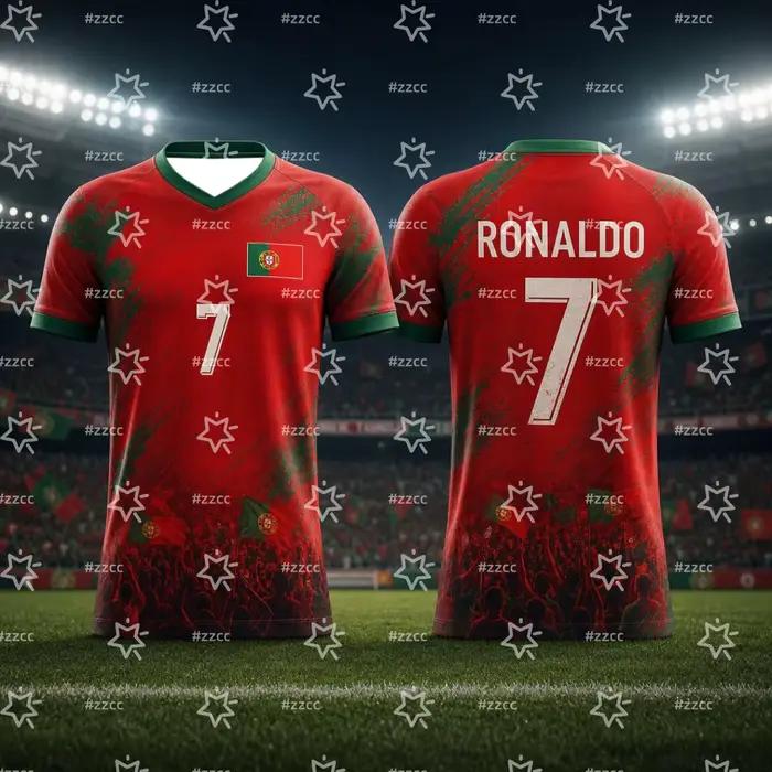 Maillot de football Cristiano Ronaldo 2026 Portugal – Kit Match & Entraînement – T-shirt Sportif d'é