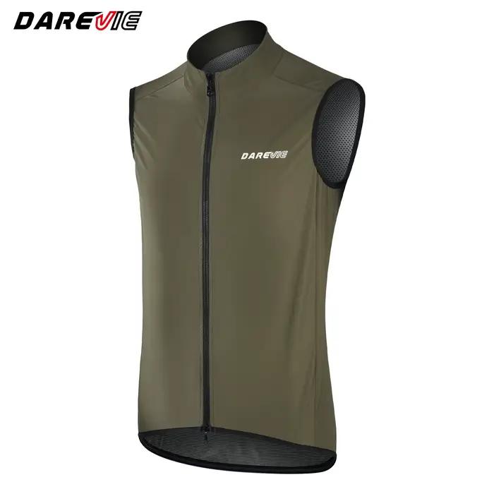 DAREVIE Gilet de cyclisme pour hommes, coupe-vent évacuant l'humidité, léger, doux, antidérapant, ré