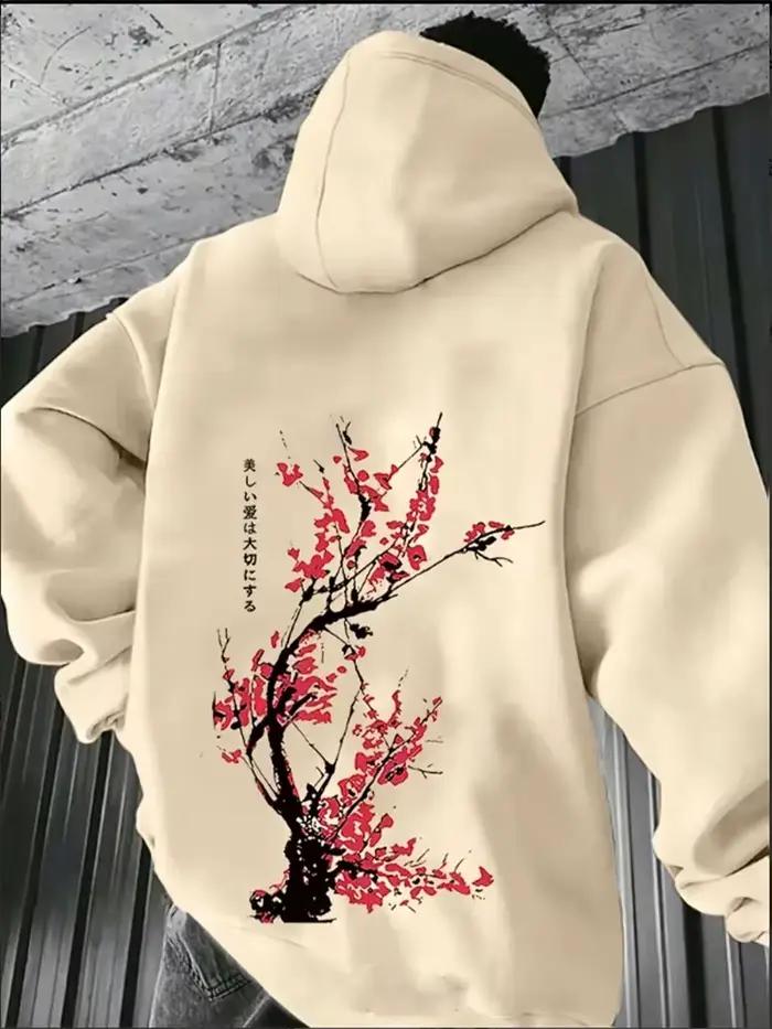 Sweat-shirt imprimé Harajuku streetwear japonais pour homme, un haut sportif, décontracté et tendanc