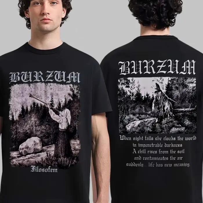 Burzum band hommes 100% coton chemise Y2k Vintage métal bande été t-shirts hiphop style mode hawaïen