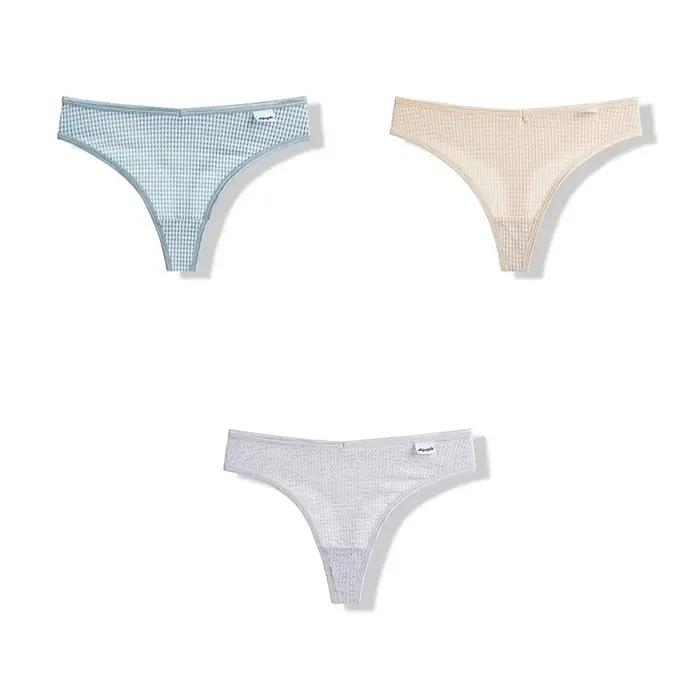 Bannirou-Culotte en coton taille basse pour femme, lingerie féminine, tongs tanga, sous-vêtements de