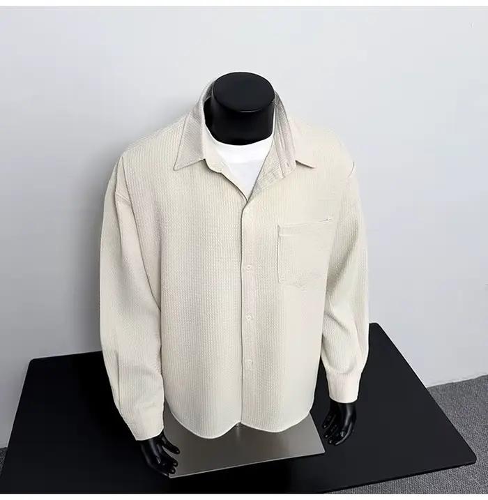 2025 printemps et automne chemise de travail hommes à manches longues veste décontractée mode ample 