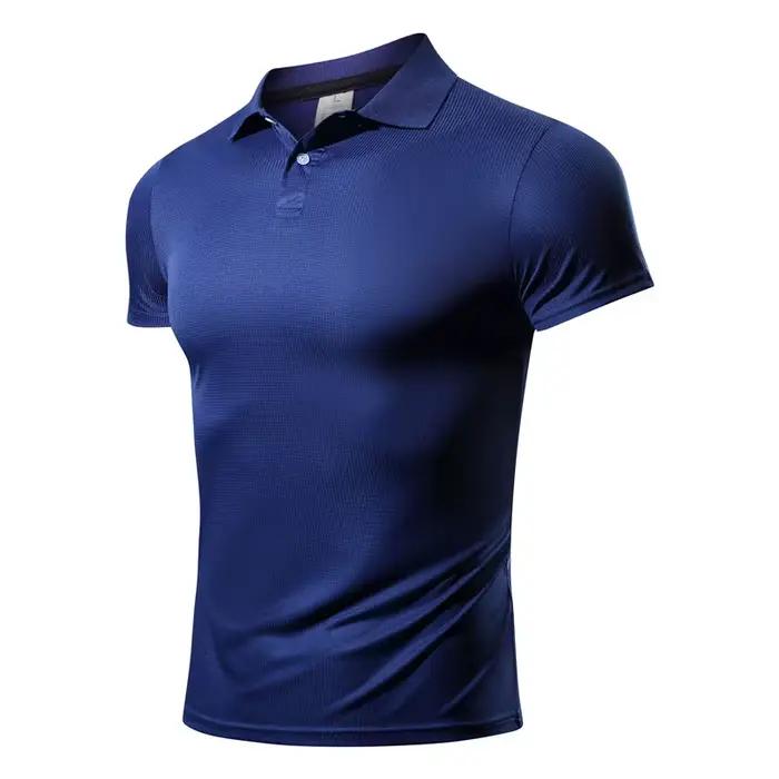 T-shirt en polyester à col décontracté pour homme, haut de sport, séchage rapide, vêtements légers, 
