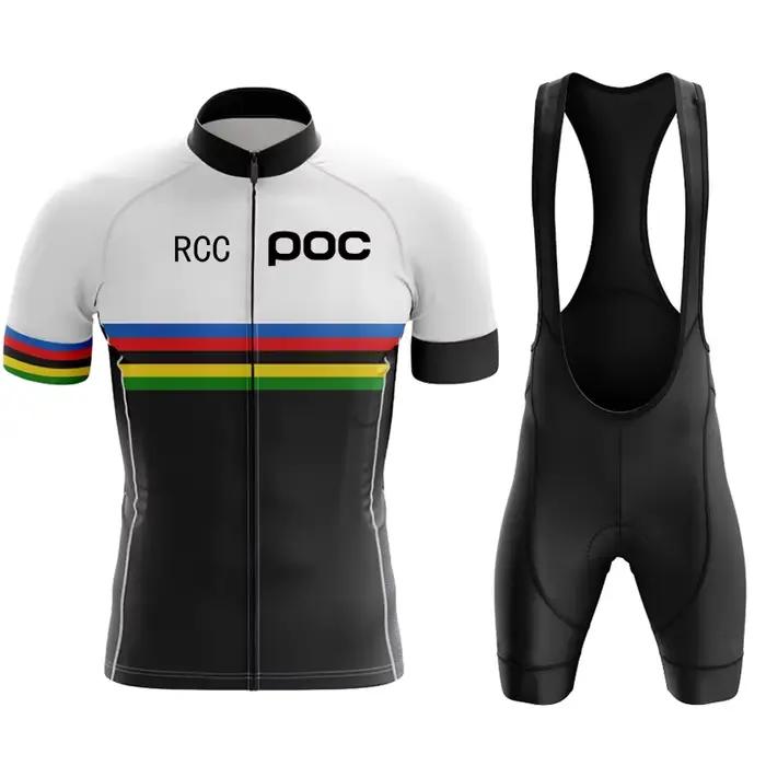 Ensemble de maillot de cyclisme à manches courtes RCC POC pour hommes, respirant, maillot de VTT, pa