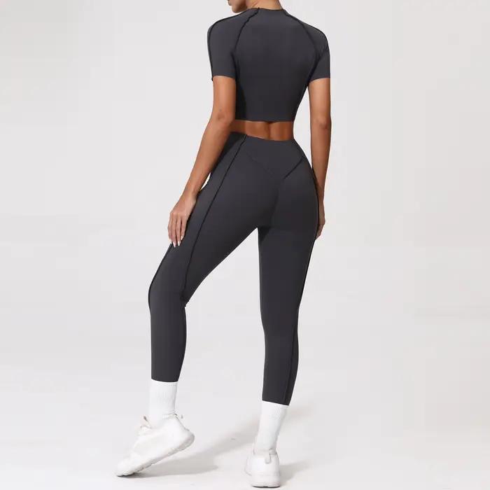 Costume de Yoga 2 pièces pour femmes, ensemble de sport à séchage rapide, survêtement pour course à 