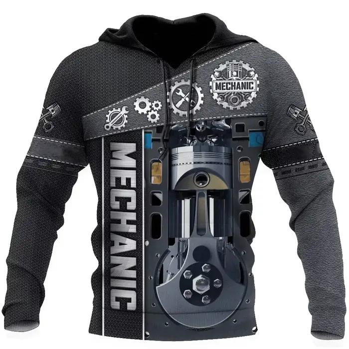 Sweat à capuche pour hommes T-Shirt Vintage automne vêtements mécanicien impression 3d hauts mode ru