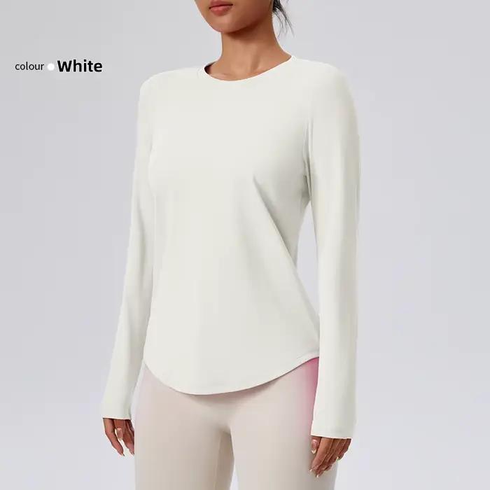 Vêtements de Yoga Fitness à col rond pour femmes, Base amincissante et amincissante, haut de sport, 