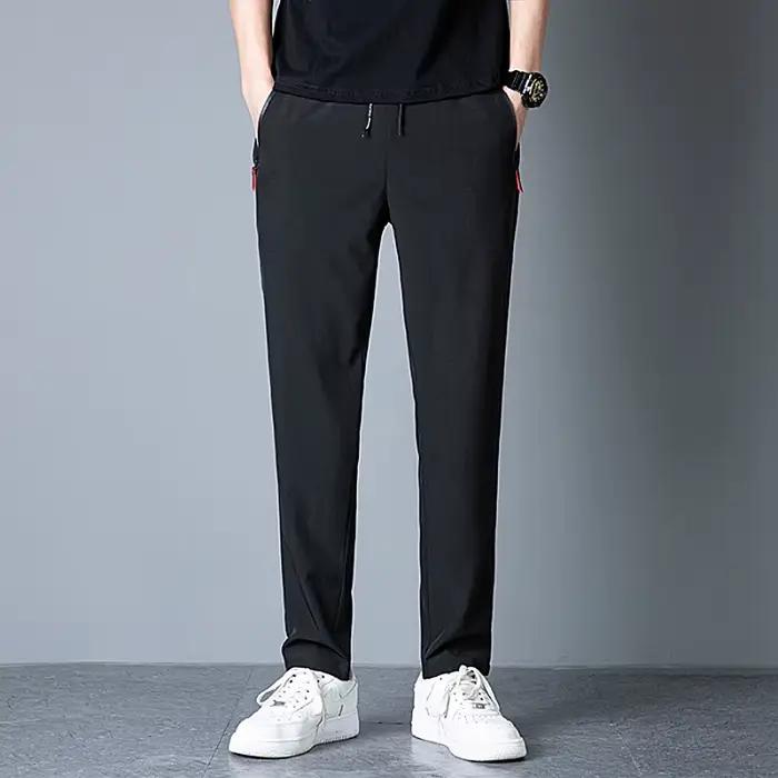 Pantalon de jogging slim coupe droite décontracté pour homme, style coréen, bleu classique, noir et 