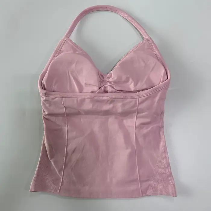 Sans Logo palangre haut à bretelles femmes sans couture débardeurs de Yoga soutien-gorge intégré fro