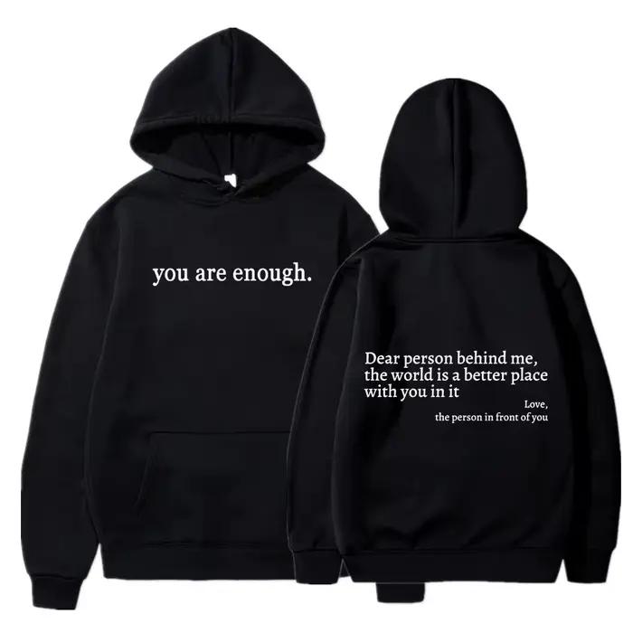 Cher personne derrière moi hommes kangourou poche à capuche classique rétro femmes dos texte sweat à