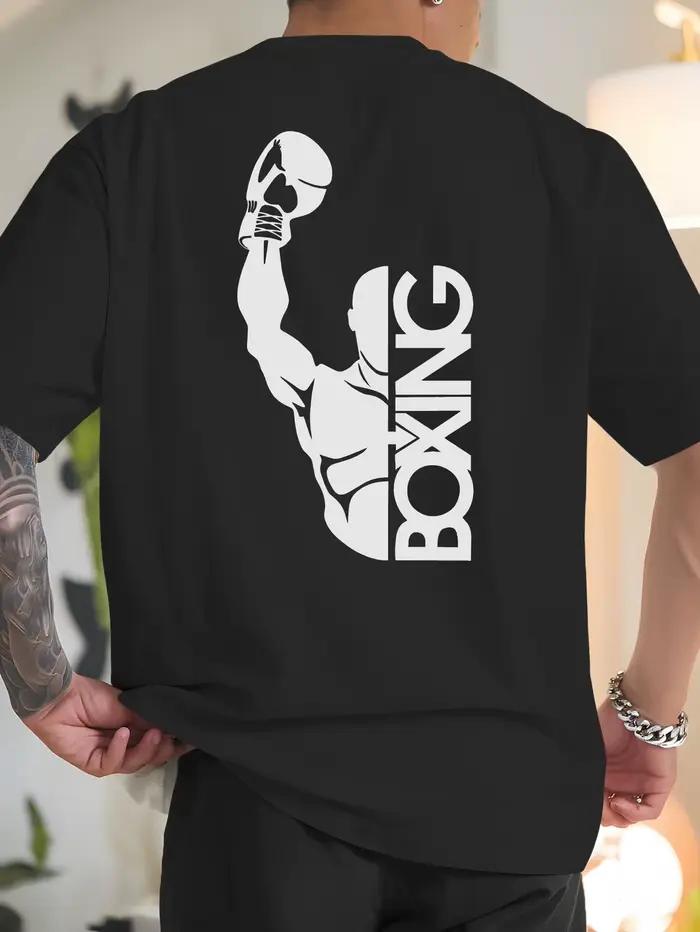 T-shirt de sport de boxe pour hommes, en coton, décontracté, coupe ample, été, printemps, streetwear