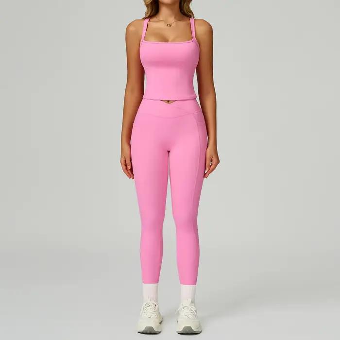 Tenues de Yoga pour femmes, survêtement, ensemble de Yoga, 2 pièces, vêtements d'entraînement pour f