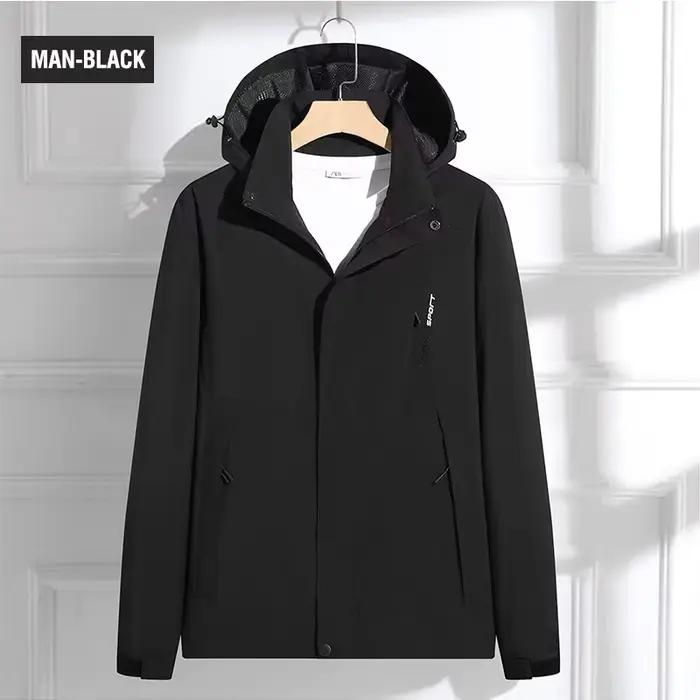 Veste de sport imperméable pour homme, coupe-vent, personnalisable, style outdoor, avec capuche pour