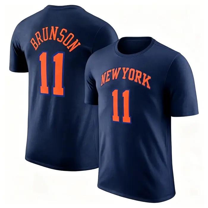 T-shirt de sport respirant en coton pour homme, style basketball, équipe de New York, nouvelle colle
