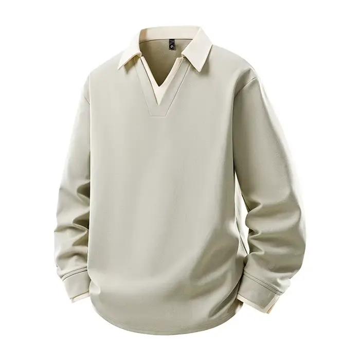 8XL grande taille sweats hommes printemps automne faux deux pièces col en v sweat mode pull décontra