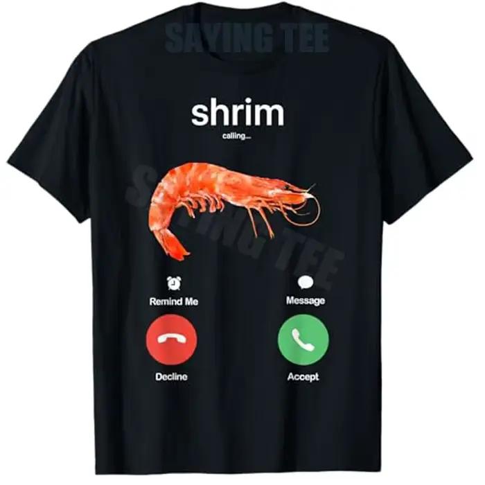 Crevette appelant drôle Meme crevette appelle Misspelled T-Shirt Y2k crevette sarcastique blague dis