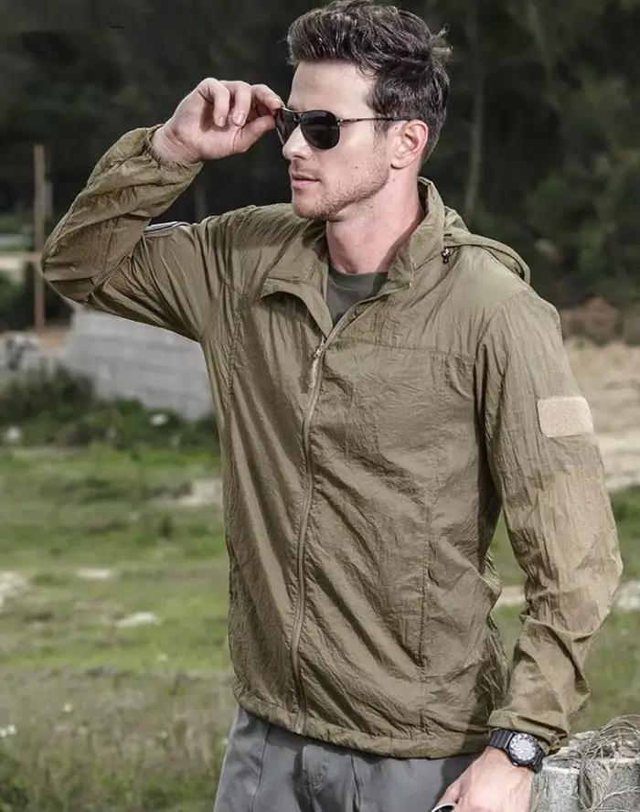 Veste imperméable à capuche pour homme, imperméable, séchage rapide, imperméable, mince, coupe-vent,