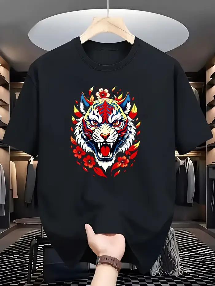 T-shirt pour homme de haute qualité, en coton pur épais, nouveau modèle d'été, avec motif imprimé, é