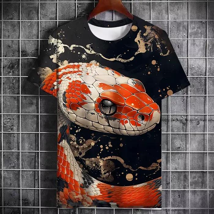 Serpent graphique T-Shirts Animal impression 3D hommes femmes à manches courtes t-shirt Streetwear s