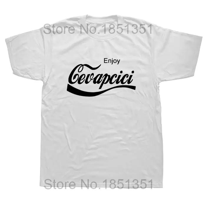 Profitez de Cevapcici t-shirt rouge imprimé pour hommes coton nouveau t-shirt Cool Cola parodie rétr