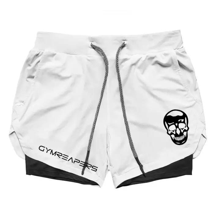 GYMREAPERS Camo Shorts de course hommes Shorts de sport 2 en 1 séchage rapide entraînement gymnase F