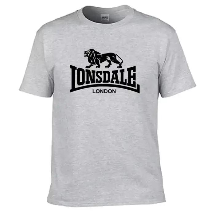 T-shirt à manches courtes pour homme avec imprimé Lion Lonsdale, style streetwear ample et confortab