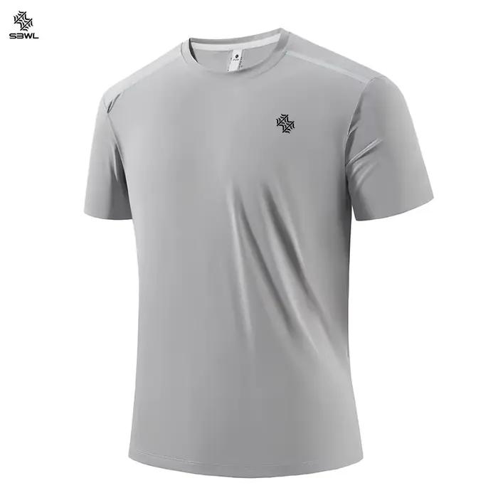 SBWL été hommes respirant fitness séchage rapide T-shirt mode haute qualité loisirs en plein air cou