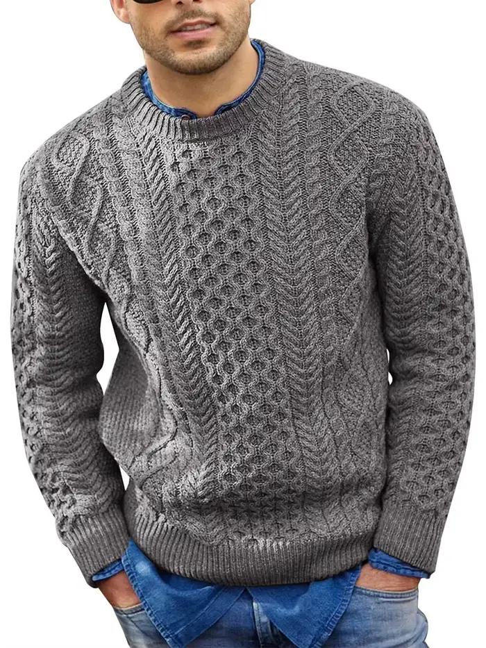 Pull rose pour hommes, couleur Pure, tricoté, à la mode, grande taille, nouvelle collection automne 