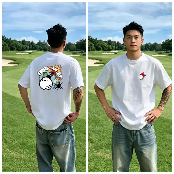 Nouveau T-shirt de golf tendance pour hommes - Pour le golf sur le terrain - Motif sportif - Design 