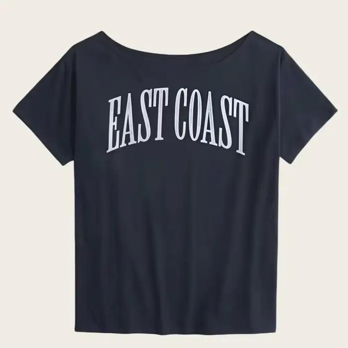 T-shirt à manches courtes de style américain pour femmes, design estival, amincissant, ample, rétro,