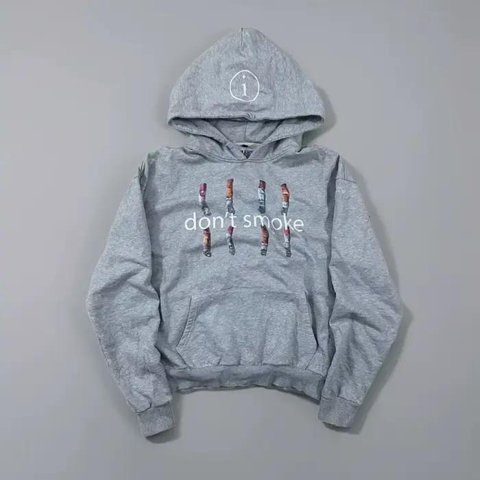 Nouvelle mode Y2K gris sport pas de fumer pull à capuche zippé hommes femmes Vintage classique Hip H