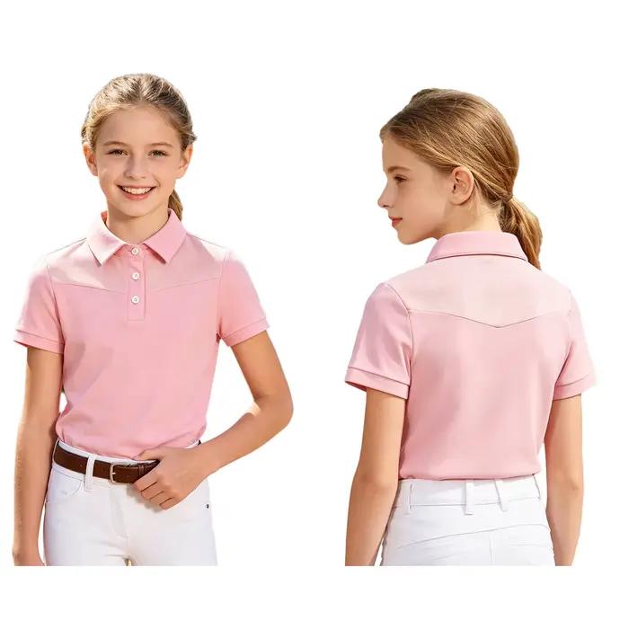 Chemises d'équitation pour filles, vêtements d'équitation, hauts à manches longues, demi-zip, séchag
