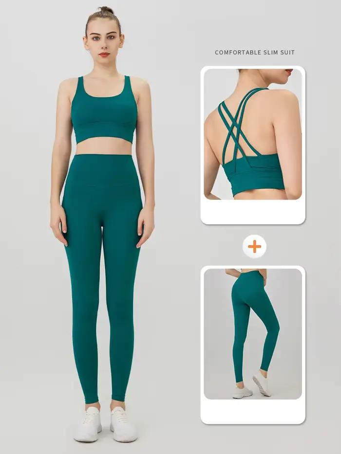 2 pièces vêtements de Yoga survêtement pour femmes vêtements de sport Pilates Fitness costume gymnas