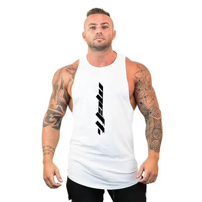 Gilets de course pour hommes, débardeur d'été en coton pour musculation, Fitness, T-Shirts sans manc