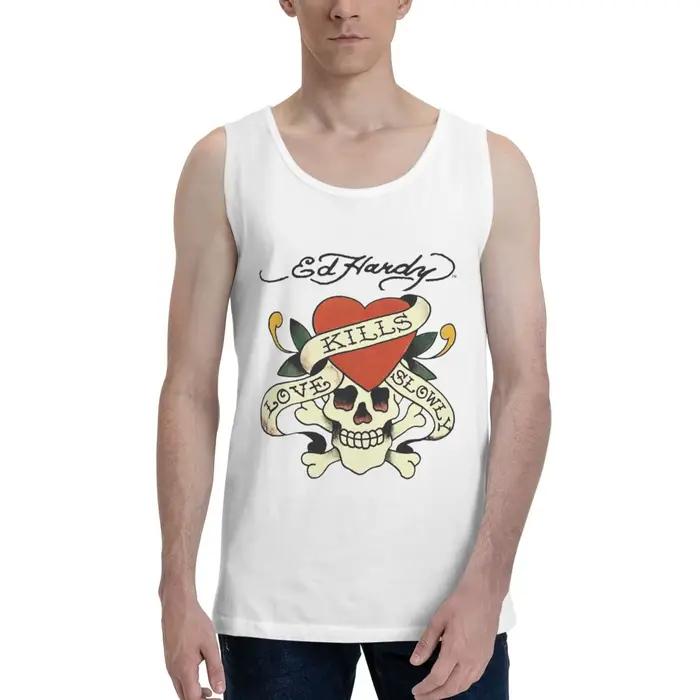 Ed Hardy Love Kills Slowly – sweat-shirt 100% coton pour hommes, vêtements sans manches, t-shirts, d