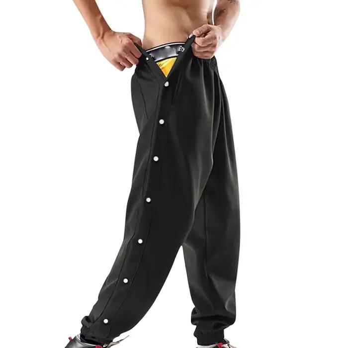 Hommes pantalons de survêtement mode contraste couleur côtés boutons Stretch entraînement pantalons 