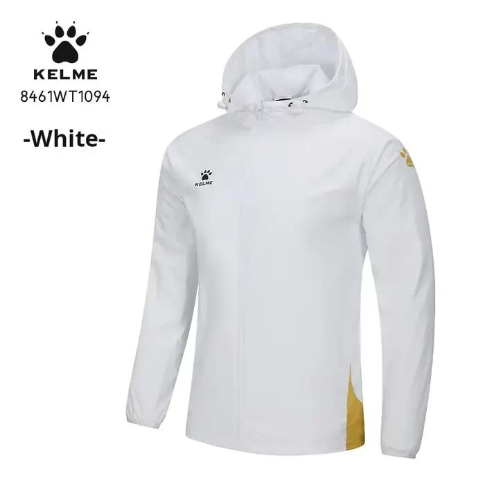 Kelme-Veste de sport à capuche pour homme et femme, coupe-vent, imperméable, football, entraînement 
