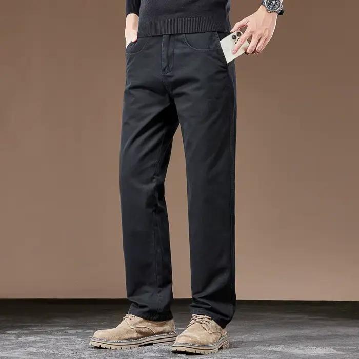 100% coton pantalons droits décontractés automne nouvelle mode ample confortable épaissi pantalons d