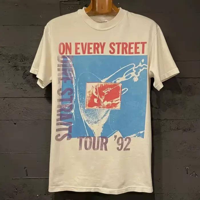 T-shirt vintage Dire Straits on Every Street, style années 90, groupe de rock rétro, album emblémati