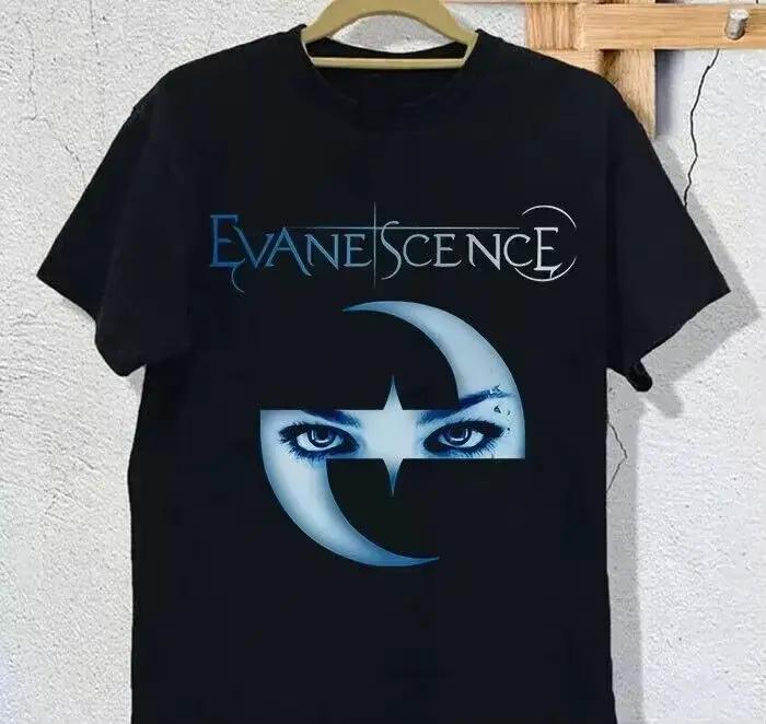 T-Shirt à col rond en coton pour hommes et femmes, avec logo du groupe Evanescence Amy Lee, imprimé 